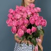 9 кустовых малиновых роз Мисти Баблс 60 см